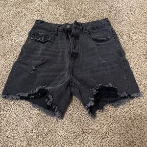 Forever21 Black Denim Dad Shorts